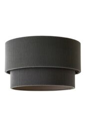 ValueLights Mason Ruched Crinkle Fabric 2 Tier Ceiling Floor Table Lamp Shade with LED Bulb in Dark Grey - thumbnail 6