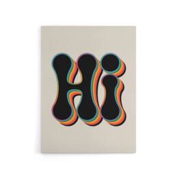"Artery8 Hi Midcentury Modern Rainbow Font Typography Canvas Wall Art Print - Size: W18"" x H24""" - thumbnail 1