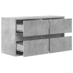 Berkfield Home TV Wall Cabinet with LED Lights Concrete Grey 80x31x45 cm - Size: 80 x 31 x 45 cm - thumbnail 9