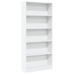 Berkfield Home Bookcase White 80x24x176 cm Engineered Wood - Size: 80 x 24 x 176 cm - thumbnail 2