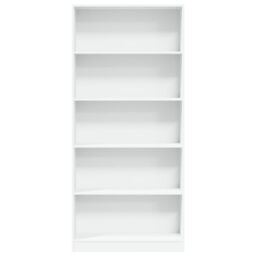 Berkfield Home Bookcase White 80x24x176 cm Engineered Wood - Size: 80 x 24 x 176 cm - thumbnail 4