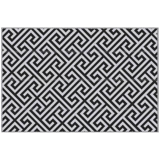 Kelvenix Reversible Outdoor Rug Portable Plastic Straw RV Camping Mat in Black - Size: 100 cm x 1000 cm - image 1