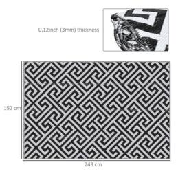 Kelvenix Reversible Outdoor Rug Portable Plastic Straw RV Camping Mat in Black - Size: 100 cm x 1000 cm - thumbnail 2