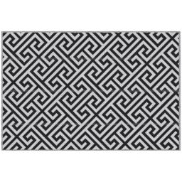 Kelvenix Reversible Outdoor Rug Portable Plastic Straw RV Camping Mat in Black - Size: 100 cm x 1000 cm