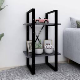 Berkfield Home 2-Tier Book Cabinet Grey 40x30x70 cm Engineered Wood - Size: 40 x 30 x 70 cm - thumbnail 2