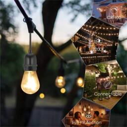 NESTLUNE 10m HEAVY DUTY FESTOON E27 IP65 WATERPROOF LED OUTDOOR in Black - thumbnail 6