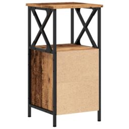 Berkfield Home Bedside Cabinet Old Wood 34x35.5x70 cm Engineered Wood in Brown - thumbnail 6
