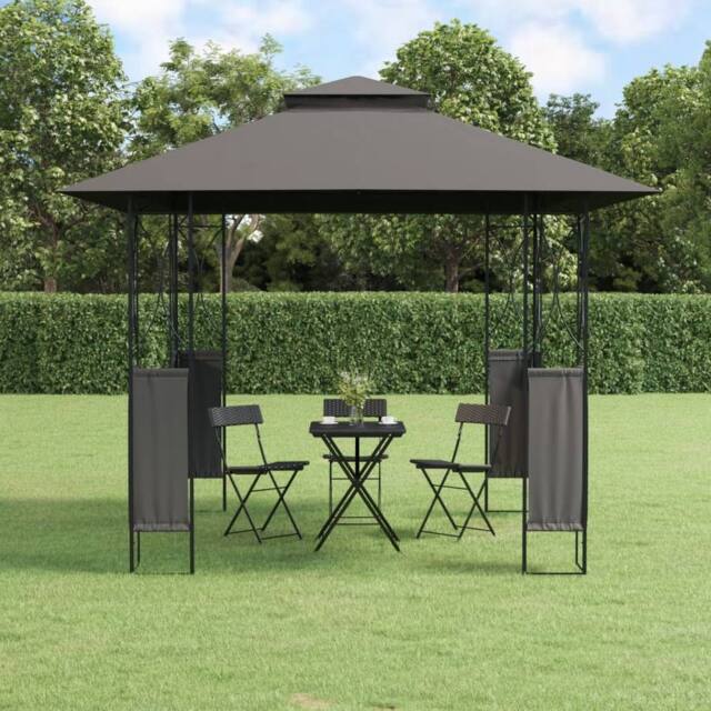 Berkfield Home Gazebo with Roof Anthracite 300x300x270 cm Steel in Black - Size: 300 x 300 x 270 cm - image 1