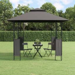 Berkfield Home Gazebo with Roof Anthracite 300x300x270 cm Steel in Black - Size: 300 x 300 x 270 cm