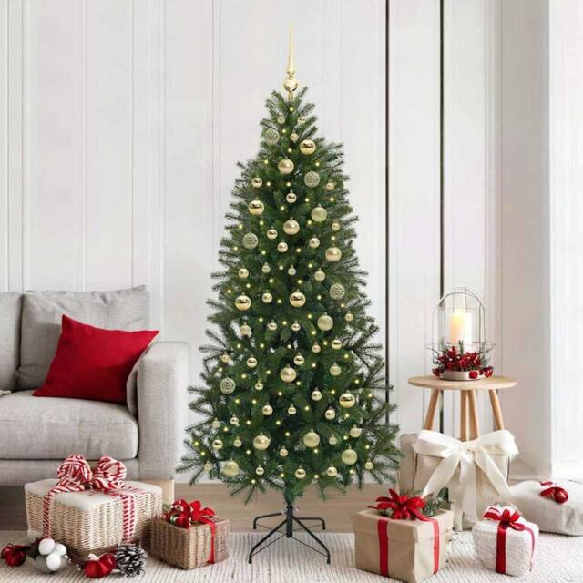 Berkfield Home Artificial Christmas Tree with 300 LEDs Green 180 cm PE & PVC - image 1