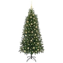 Berkfield Home Artificial Christmas Tree with 300 LEDs Green 180 cm PE & PVC - thumbnail 3