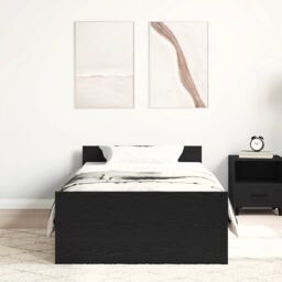 Berkfield Home Bed Frame without Mattress Black Oak 90x190 cm Engineered Wood - thumbnail 3