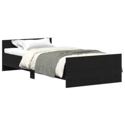 Berkfield Home Bed Frame without Mattress Black Oak 90x190 cm Engineered Wood - thumbnail 2