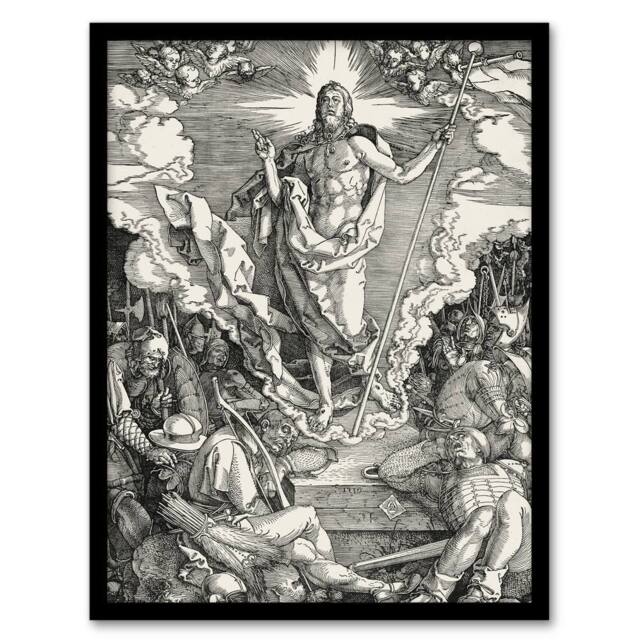 Artery8 Albrecht Durer Large Passion Series The Resurrection Framed Art Print in Grey - Size: A4 - image 1