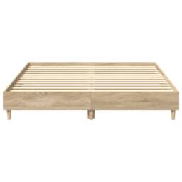 Berkfield Home Durable Bed Frame No Mattress Sonoma Oak 150x200 cm King Size Eng in Light Tan - thumbnail 5