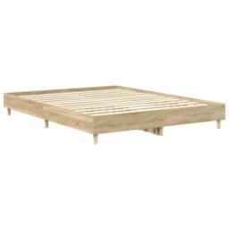 Berkfield Home Durable Bed Frame No Mattress Sonoma Oak 150x200 cm King Size Eng in Light Tan - thumbnail 7