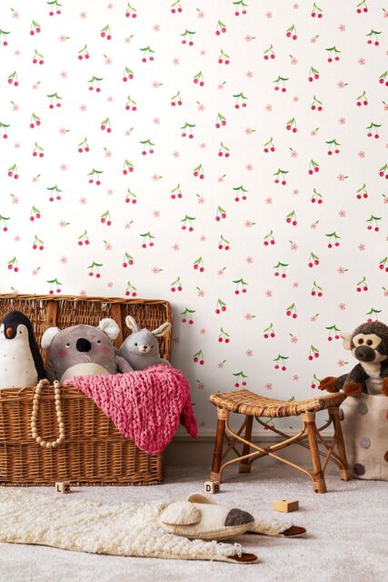 Hoopla Walls Cherry Dance 10m Matt Wallpaper in Black - image 1