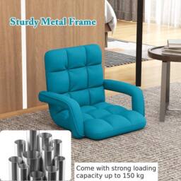 Kelvenix Floor Gaming Chair Adults 6-Position Adjustable in Blue - Size: 0.6m2 - thumbnail 4