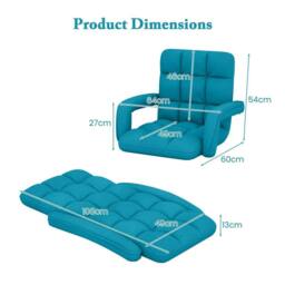 Kelvenix Floor Gaming Chair Adults 6-Position Adjustable in Blue - Size: 0.6m2 - thumbnail 2