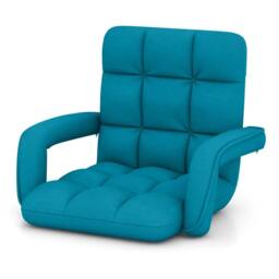 Kelvenix Floor Gaming Chair Adults 6-Position Adjustable in Blue - Size: 0.6m2