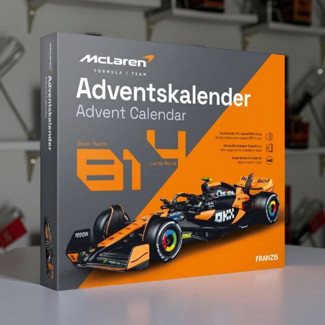 Menkind McLaren Racing Thrill 24 Days Advent Calendar 1:43 Scale Model Kit in Grey - image 1