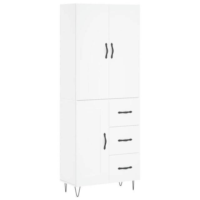 Berkfield Home Highboard White 69.5x34x180 cm Engineered Wood - image 1