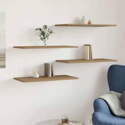 Berkfield Home Wall Shelves 4 pcs Artisan Oak 60x30x1.5 cm Engineered Wood in Brown - thumbnail 2