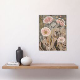 "Artery8 Autumn Carnations Flowers Artwork Rustic Floral Wall Art Print in Beige - Size: W24"" x H32""" - thumbnail 4