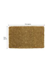 JVL Ryburn Plain Natural Coir Doormat 45x75cm in Brown - Size: 45 cm x 75 cm - thumbnail 4