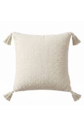 Homescapes Pure Handmade Cotton Muslin Cushion with Cover - 45 x 45 cm in Off-White - Size: 45 cm x 45 cm