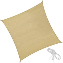 tectake Shade Sail - Rectangular With Uv Protection 50+, Water-Repellent in Beige - Size: Large