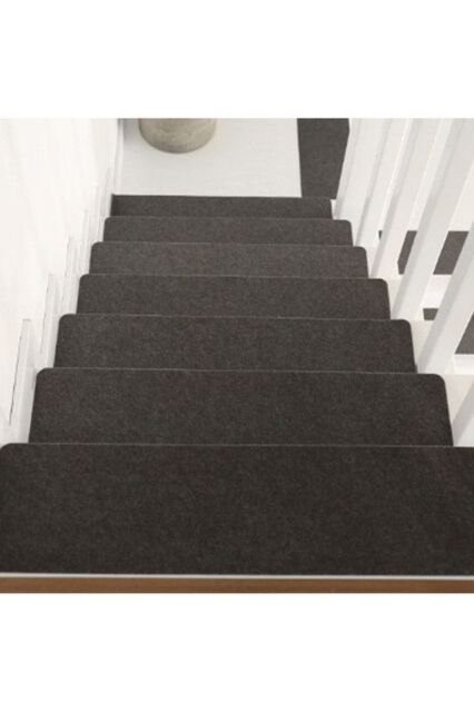 14 Pack Non-Slip Stair Treads Self-Adhesive Carpet Mats, 55x20cm in Dark Grey - Size: 55x20 cm