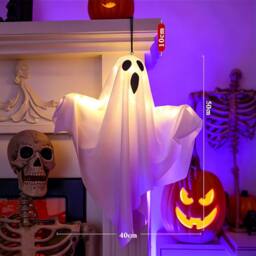 Lovii Halloween Hanging Ghost Light Scream Ghost LED Decor White - thumbnail 2