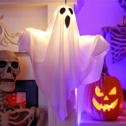 Lovii Halloween Hanging Ghost Light Scream Ghost LED Decor White - thumbnail 1