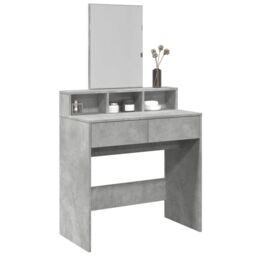 Berkfield Home Dressing Table with Mirror Concrete Grey 80x41x144.5 cm