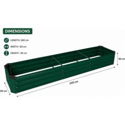 SPETLEK Raised Garden Metal Bed Galvanised Planter Box, 240x60x30cm in Green - Size: 100g - thumbnail 2
