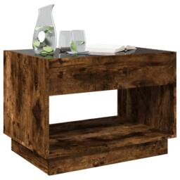 Berkfield Home Decorative Coffee Table with Infinity LED Smoked Oak 70x50x50 cm in Brown - Size: 70 x 50 x 50 cm - thumbnail 4