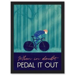 Artery8 Pedal It Out Cycling Bike Bicycle Quote A4 Artwork Framed Wall Art Print in Black - thumbnail 1