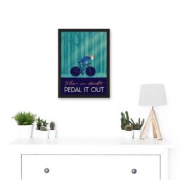 Artery8 Pedal It Out Cycling Bike Bicycle Quote A4 Artwork Framed Wall Art Print in Black - thumbnail 2