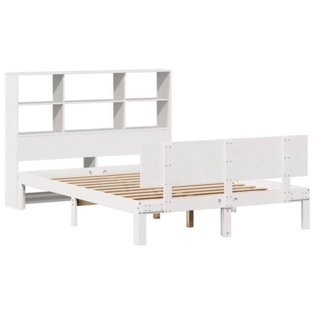 Berkfield Home Decorative Bookcase Bed without Mattress White 160x200cm Solid Wo - Size: 160x200 cm - image 1