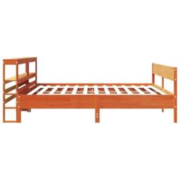 Berkfield Home Bed Frame without Mattress Wax Brown 180x200 cm Super King Solid Wood Pine - thumbnail 5