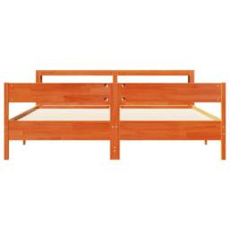 Berkfield Home Bed Frame without Mattress Wax Brown 180x200 cm Super King Solid Wood Pine - thumbnail 4