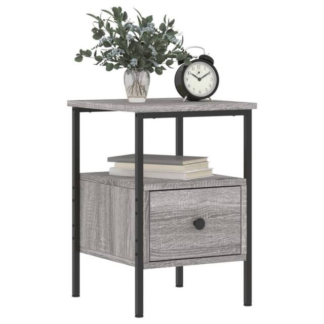 Berkfield Home Durable Bedside Cabinet Grey Sonoma 34x36x50 cm Engineered Wood - Size: 34 x 36 x 50 cm - image 1