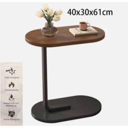 EONLION Black Walnut C-Shaped Sofa Side End Table - Size: 100 cm - thumbnail 3