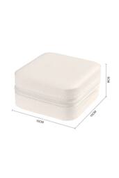 ExtraStar Compact Faux Leather Jewellery Box with Velvet Interior in White - thumbnail 8