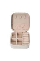 ExtraStar Compact Faux Leather Jewellery Box with Velvet Interior in White - thumbnail 2
