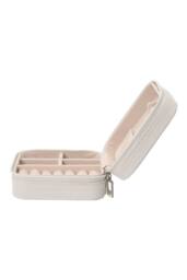 ExtraStar Compact Faux Leather Jewellery Box with Velvet Interior in White - thumbnail 4