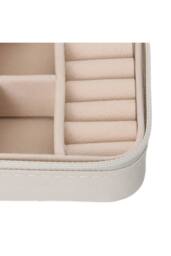 ExtraStar Compact Faux Leather Jewellery Box with Velvet Interior in White - thumbnail 5