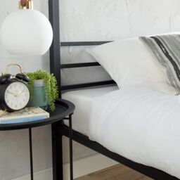 Home Source Sierra Modern Metal Canopy Bed 4 Poster Black Frame Home Bedroom - Size: Double - thumbnail 5