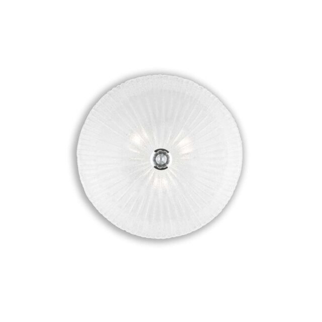 Netlighting Shell 3 Light Indoor Flush Wall Ceiling Light Chrome with Clear Glass E27 in Grey - image 1